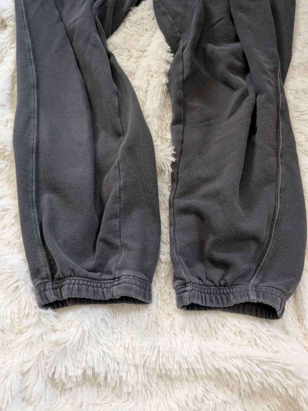 aerie Elastic Waist Charcoal Dark Gray Drawstring Baggy Joggers Size Large - Picture 3 of 10